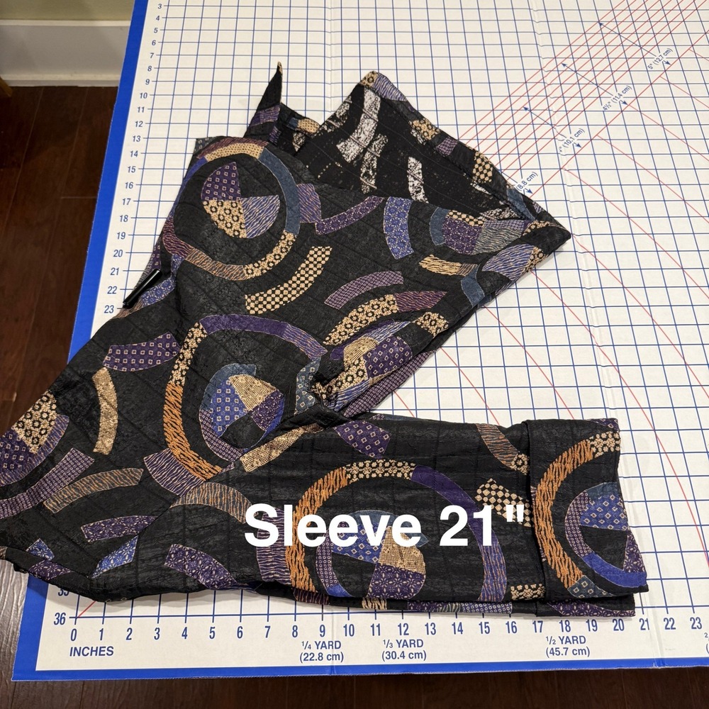 IC BY CONNIE K Jacket Women XL Black Geometric Abstract Art To Wear Lagenlook - Picture 10 of 12